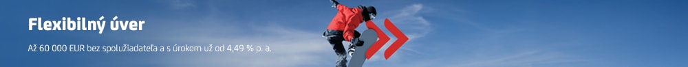 Flexibilný úver - až 50 000 bey spolužiadateľa a s úrokom už od 4,49 % p. a.